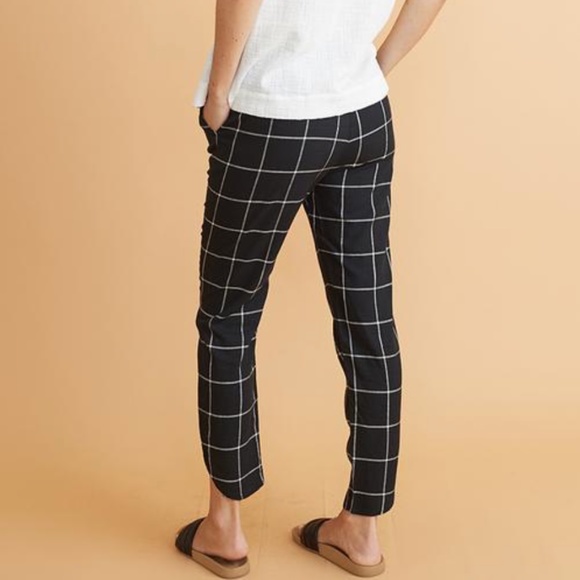 Marine Layer Black Checkered Ankle Pants EUC - Picture 2 of 2